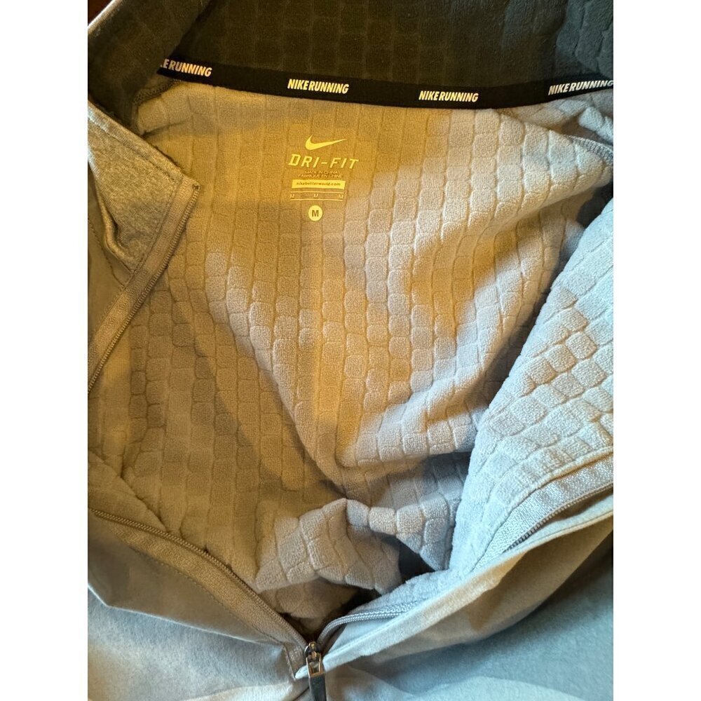 Nike Sweatshirt Men Medium Gray Half Zip Dri‎ Fit Running Flex Vent Pullover - Picture 8 of 12